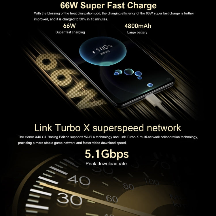 Honor X40 GT Racing, 12GB+512GB , 6.81 inch Magic OS 7.0 Snapdragon 888 Octa Core up to 2.84GHz, Network: 5G, OTG, NFC, Not Support Google Play(Racing Black) - free shipping - PMC TechLife - Order now!