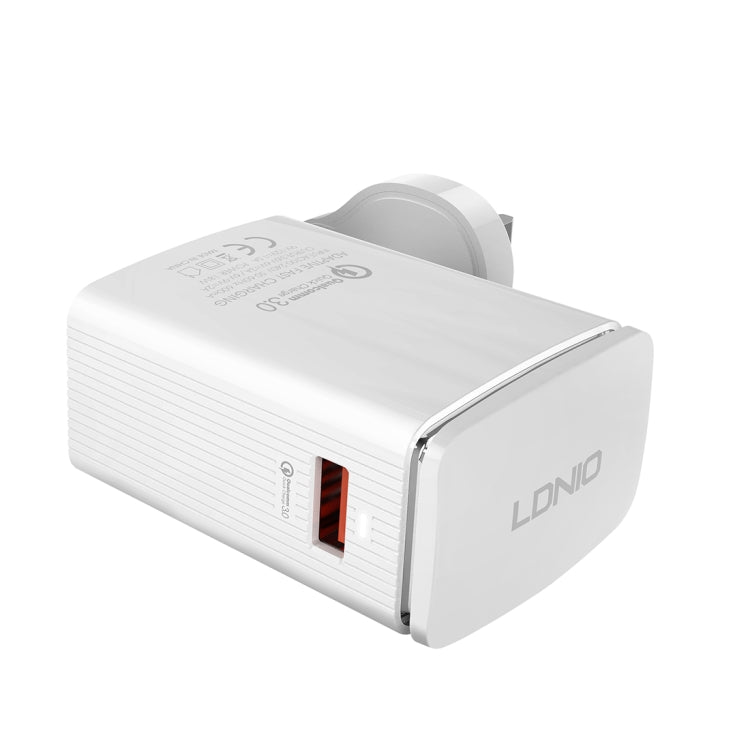 LDNIO A1301Q 2 in 1 18W QC3.0 USB Interface Travel Charger Mobile Phone Charger with 8 Pin Data Cable, EU Plug - free shipping - PMC TechLife - Order now!