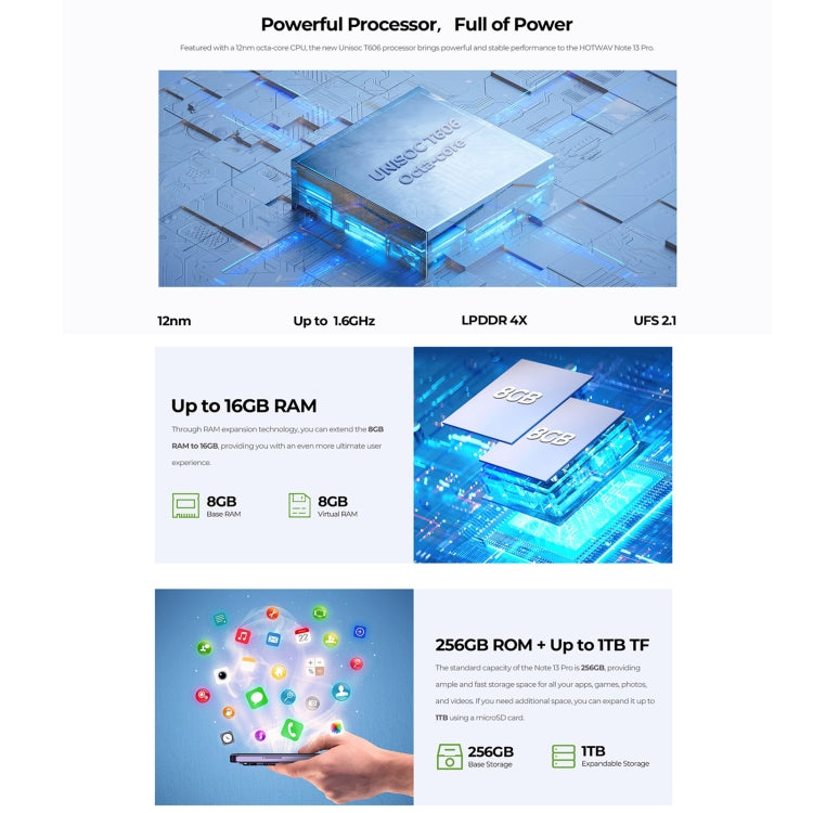 HOTWAV Note 13 Pro, 8GB+256GB, Side Fingerprint Identification, 6.6 inch Android 13 UMS9230 T606 Octa Core up to 1.6GHz, Network: 4G, NFC, OTG(Purple) - free shipping - PMC TechLife - Order now!