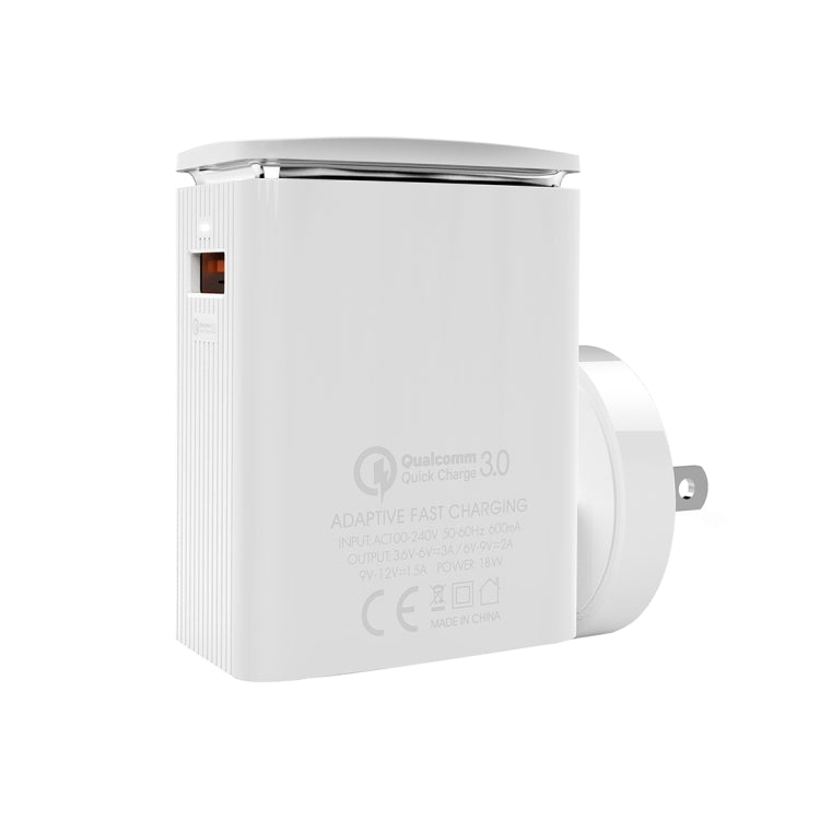 LDNIO A1301Q 2 in 1 18W QC3.0 USB Interface Travel Charger Mobile Phone Charger with Type-C / USB-C Data Cable, US Plug - free shipping - PMC TechLife - Order now!