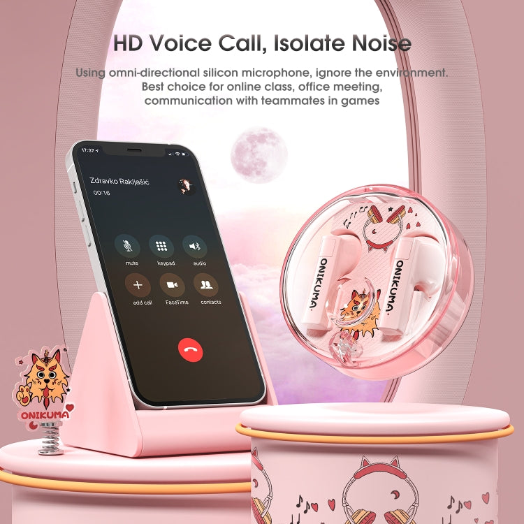 ONIKUMA T301 Transparent Cartoon Wireless Bluetooth Earphone(Pink) - free shipping - PMC TechLife - Order now!