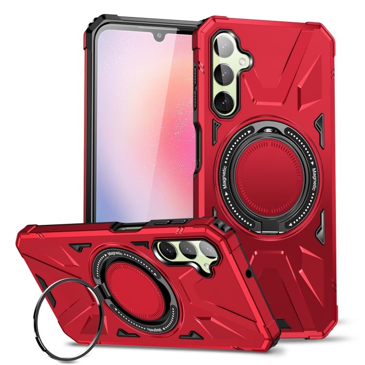 For Samsung Galaxy A54 5G MagSafe Magnetic Shockproof Phone Case with Ring Holder(Red) - Galaxy Phone Cases by PMC TechLife | Online Shopping South Africa | PMC TechLife