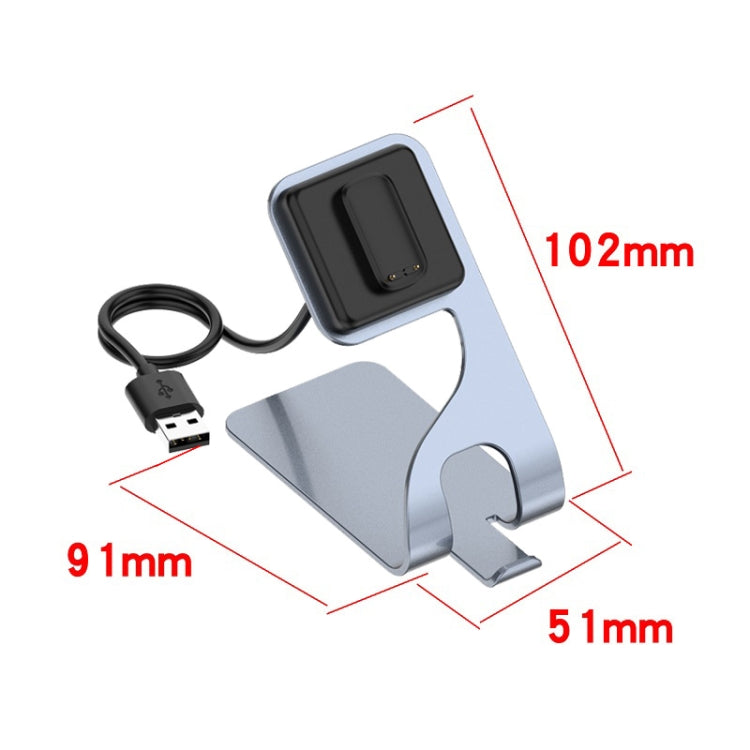 For Fitbit Charge 6 / Luxe Portable Magnetic Metal Charger Holder(Grey) - Charger by PMC TechLife | Online Shopping South Africa | PMC TechLife