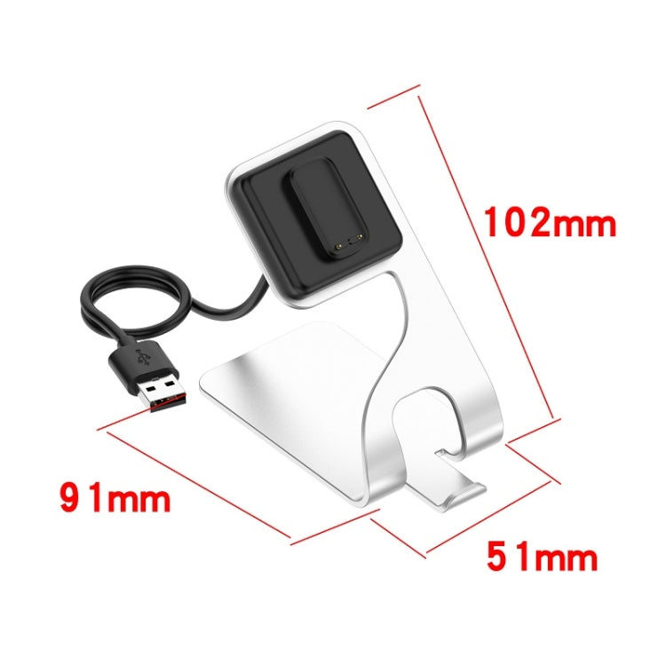 For Fitbit Charge 6 / Luxe Portable Magnetic Metal Charger Holder(Silver) - Charger by PMC TechLife | Online Shopping South Africa | PMC TechLife