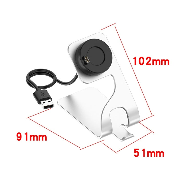 For Venu3 / Venu3S / Vivoactive 5 Portable Magnetic Metal Charger Holder with Data Function(Silver) - Charger by PMC TechLife | Online Shopping South Africa | PMC TechLife