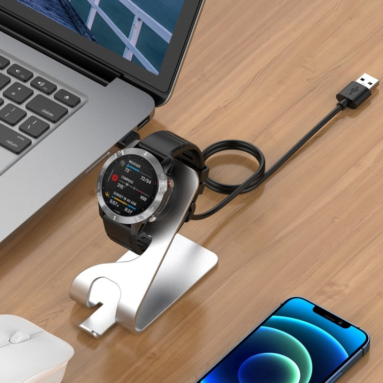 For Venu3 / Venu3S / Vivoactive 5 Portable Magnetic Metal Charger Holder with Data Function(Silver) - Charger by PMC TechLife | Online Shopping South Africa | PMC TechLife