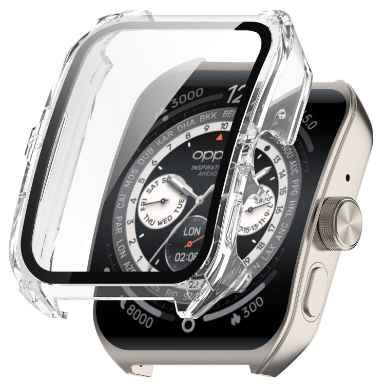 For OPPO Watch 4 Pro PC + Tempered Film Integrated Watch Protective Case(Transparent White) -  by PMC TechLife | Online Shopping South Africa | PMC TechLife