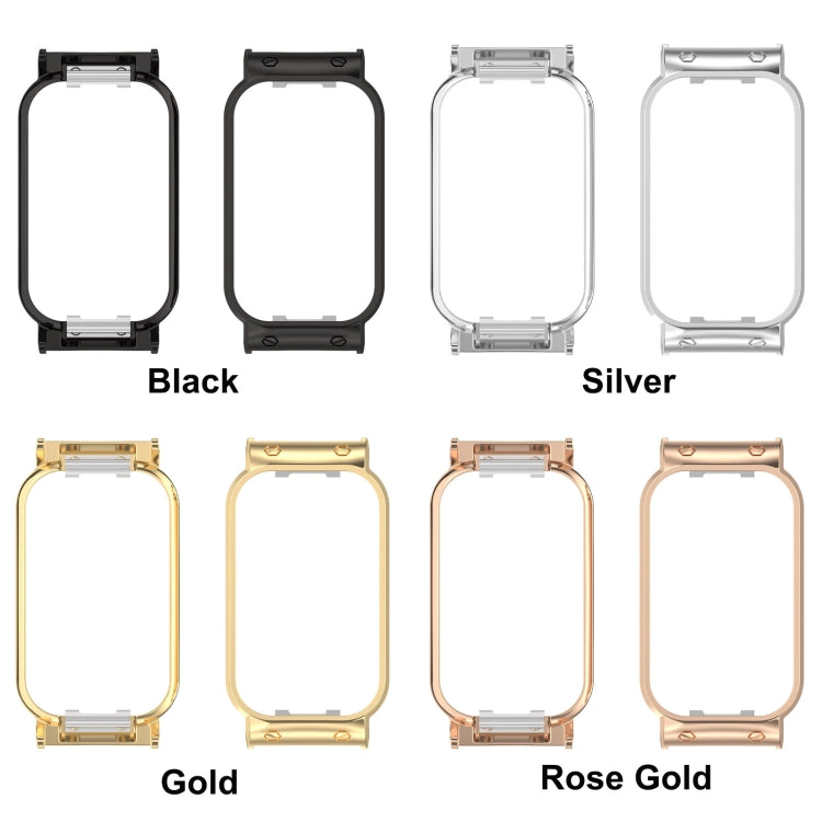 For Xiaomi Smart Band 8 Active / Redmi Band 2 Metal Frame Watch Protective Case(Black) - Watch Cases by PMC TechLife | Online Shopping South Africa | PMC TechLife