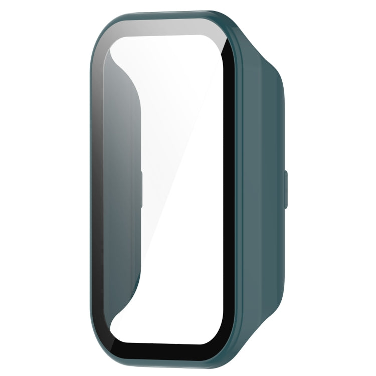 For Xiaomi Smart Band 8 Active / Redmi Band 2 PC + Tempered Film Integrated Watch Protective Case(Pine Green) - Watch Cases by PMC TechLife | Online Shopping South Africa | PMC TechLife