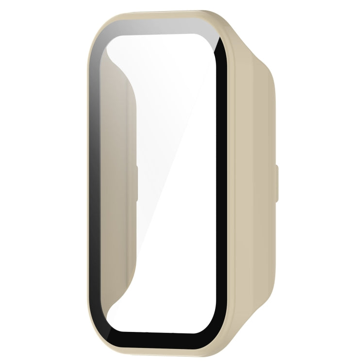 For Xiaomi Smart Band 8 Active / Redmi Band 2 PC + Tempered Film Integrated Watch Protective Case(Ivory White) - Watch Cases by PMC TechLife | Online Shopping South Africa | PMC TechLife