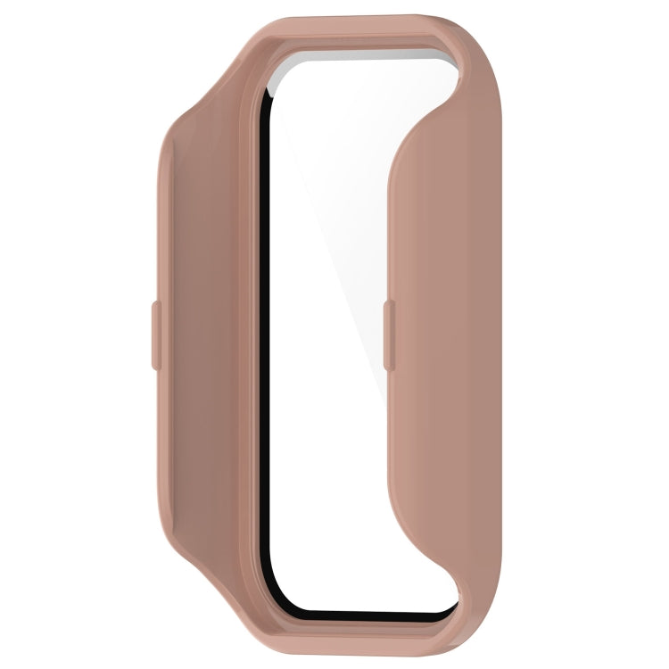 For Xiaomi Smart Band 8 Active / Redmi Band 2 PC + Tempered Film Integrated Watch Protective Case(Pink) - Watch Cases by PMC TechLife | Online Shopping South Africa | PMC TechLife