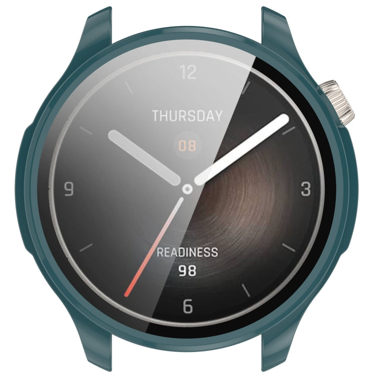 For Amazfit Balance A2286 PC + Tempered Film Integrated Watch Protective Case(Pine Green) - Watch Cases by PMC TechLife | Online Shopping South Africa | PMC TechLife