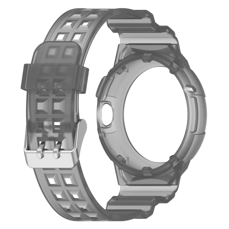 For Google Pixel Watch 2 Integrated Fully Enclosed Silicone Watch Band(Transparent Black) - Watch Bands by PMC TechLife | Online Shopping South Africa | PMC TechLife