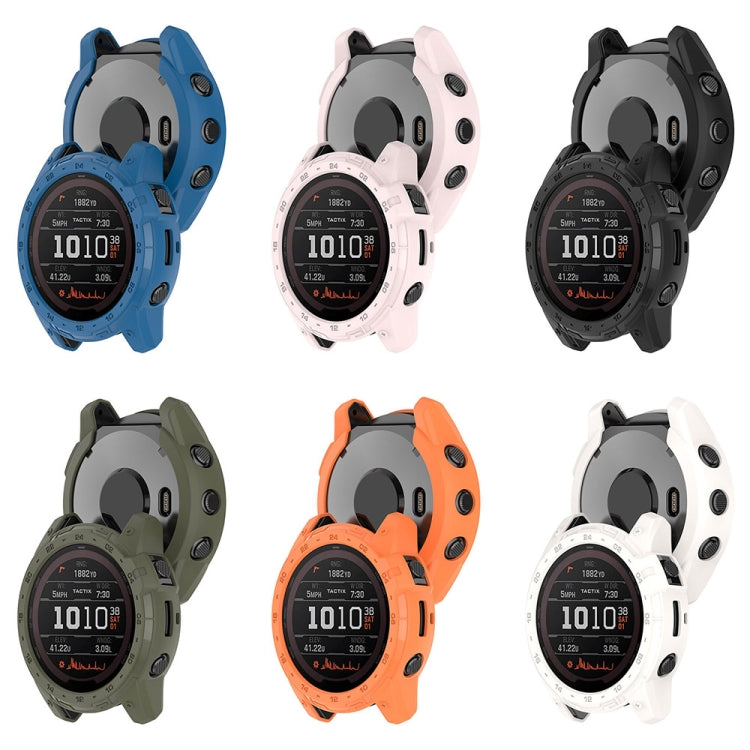 For Garmin Tactix 7 Amoled Armor Hollow TPU Watch Protective Case(Orange) - Watch Cases by PMC TechLife | Online Shopping South Africa | PMC TechLife