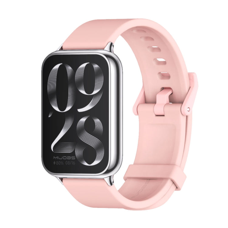 For Xiaomi Smart Band 9 Pro / 8 Pro Mijobs Silicone Breathable Watch Band(Pink Silver) - Watch Bands by MIJOBS | Online Shopping South Africa | PMC TechLife | Buy Now Pay Later Mobicred