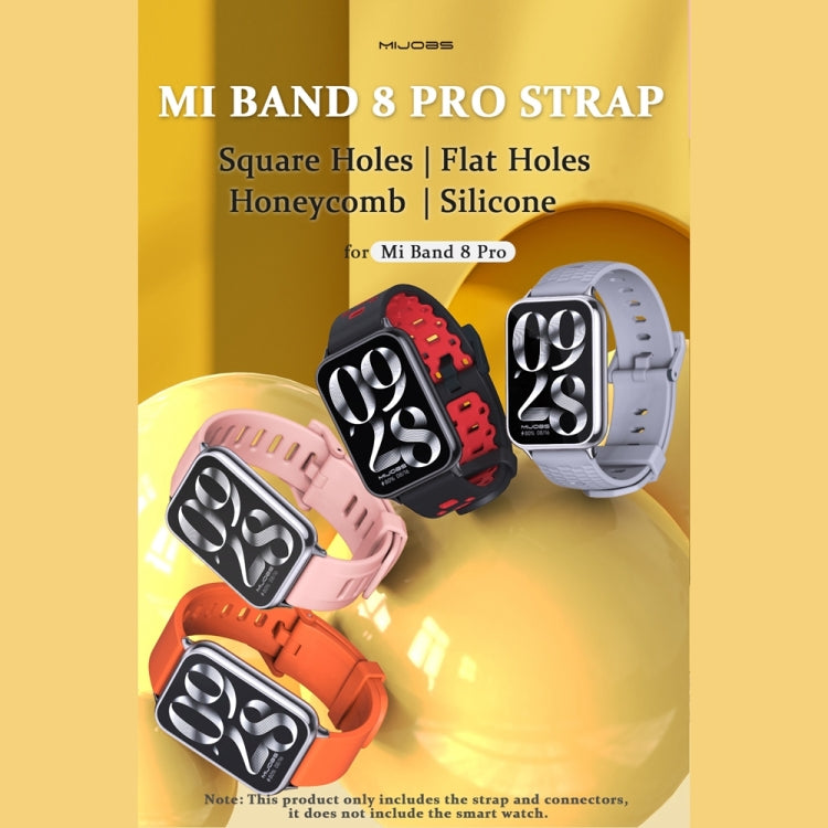 For Xiaomi Mi Band 8 Pro Mijobs Silicone Breathable Watch Band(Black Silver) - Watch Bands by MIJOBS | Online Shopping South Africa | PMC TechLife