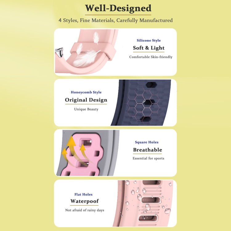 For Xiaomi Smart Band 9 Pro / 8 Pro Mijobs Silicone Breathable Watch Band(Pink Silver) - Watch Bands by MIJOBS | Online Shopping South Africa | PMC TechLife | Buy Now Pay Later Mobicred