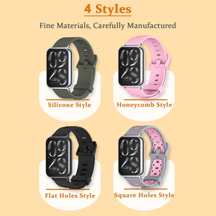For Xiaomi Smart Band 9 Pro / 8 Pro Mijobs Silicone Breathable Watch Band(Pink Silver) - Watch Bands by MIJOBS | Online Shopping South Africa | PMC TechLife | Buy Now Pay Later Mobicred