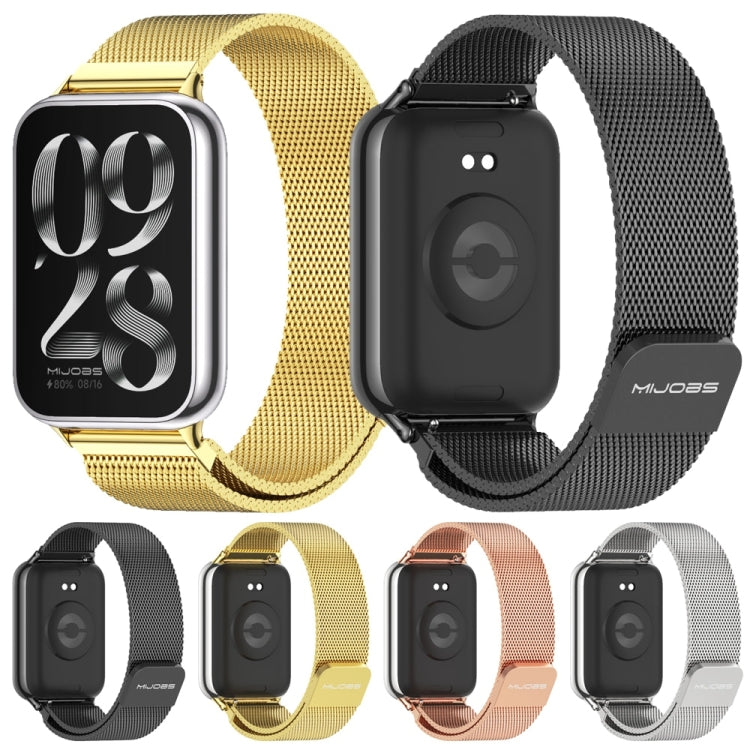 For Xiaomi Smart Band 9 Pro / 8 Pro Mijobs Milan Magnetic Stainless Steel Watch Band(Silver) - Watch Bands by MIJOBS | Online Shopping South Africa | PMC TechLife | Buy Now Pay Later Mobicred