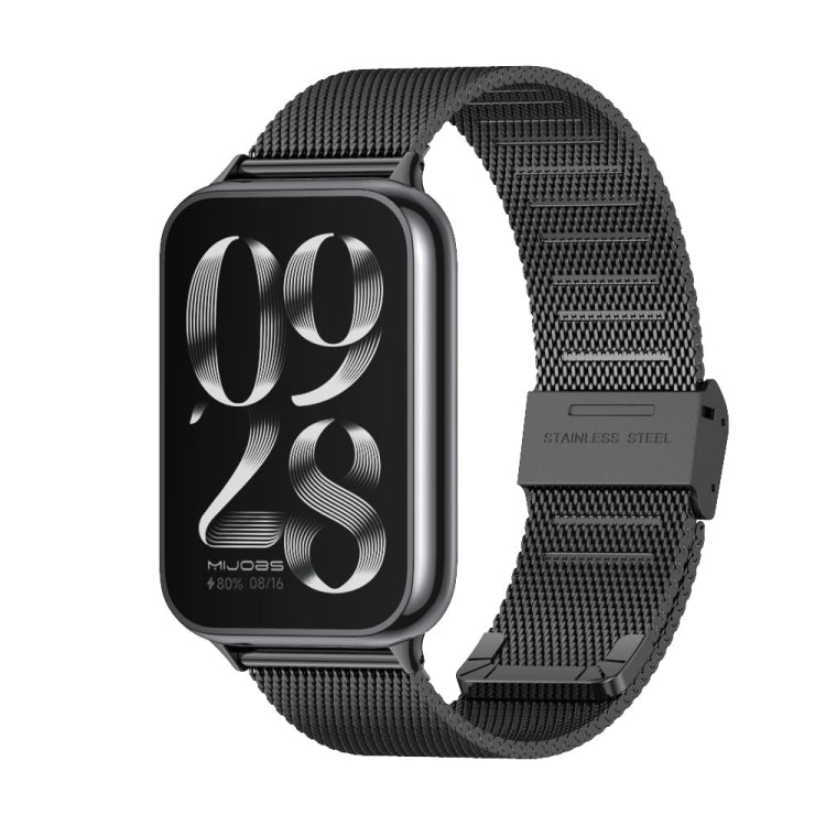 For Xiaomi Smart Band 9 Pro / 8 Pro Mijobs Milan Buckle Stainless Steel Watch Band(Black) - free shipping - PMC TechLife - Order now!
