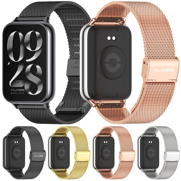 For Xiaomi Smart Band 9 Pro / 8 Pro Mijobs Milan Buckle Stainless Steel Watch Band(Rose Gold) - free shipping - PMC TechLife - Order now!