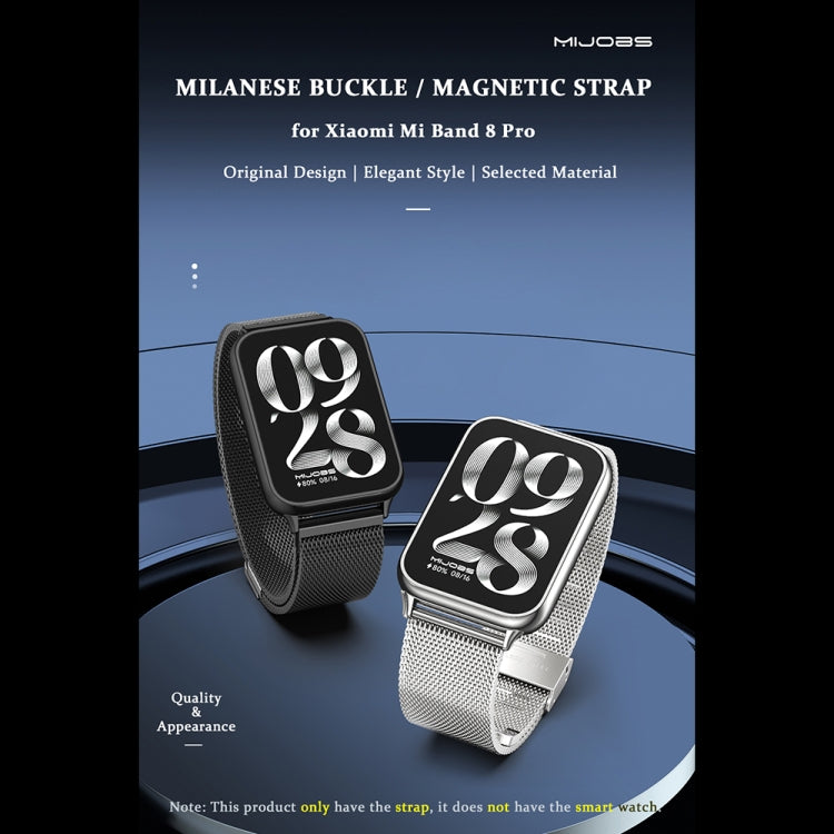For Xiaomi Smart Band 9 Pro / 8 Pro Mijobs Milan Buckle Stainless Steel Watch Band(Black) - free shipping - PMC TechLife - Order now!