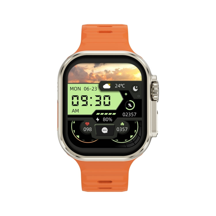 iW9 Ultra 2.04 inch Screen Smart Call Watch, BT Call / Heart Rate / Blood Pressure / Blood Oxygen(Orange Gold) - Smart Wristbands by PMC TechLife | Online Shopping South Africa | PMC TechLife