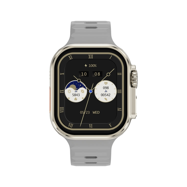 iW9 Ultra 2.04 inch Screen Smart Call Watch, BT Call / Heart Rate / Blood Pressure / Blood Oxygen(Grey Gold) - Smart Wristbands by PMC TechLife | Online Shopping South Africa | PMC TechLife