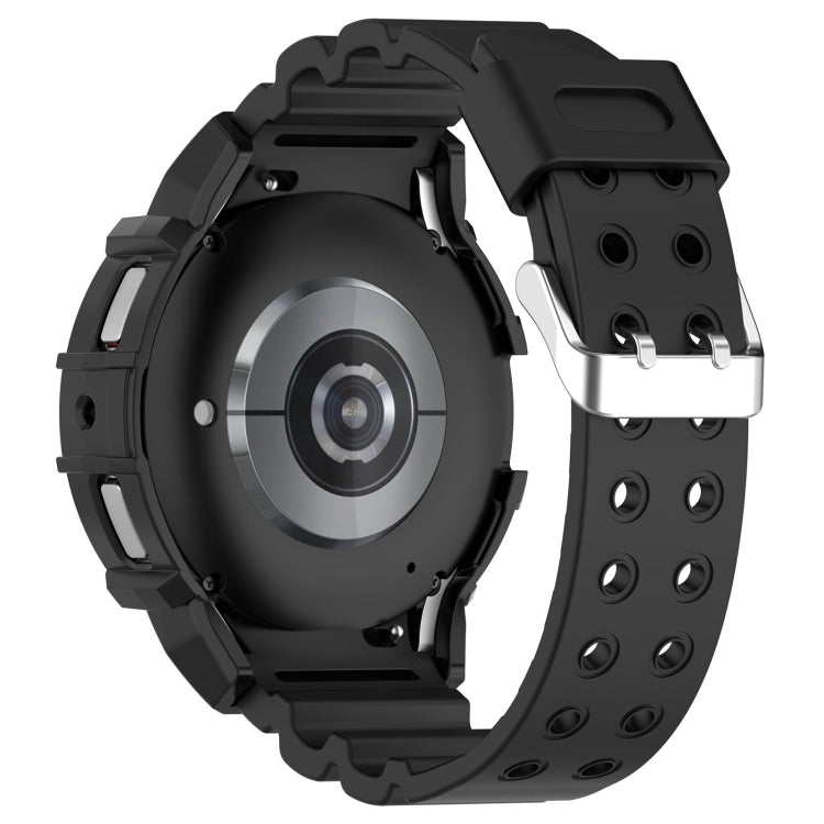 For Samsung Galaxy Watch 6 40mm Armor Silicone Watch Band + Watch Case Set(Black) - Watch Bands by PMC TechLife | Online Shopping South Africa | PMC TechLife | Buy Now Pay Later Mobicred