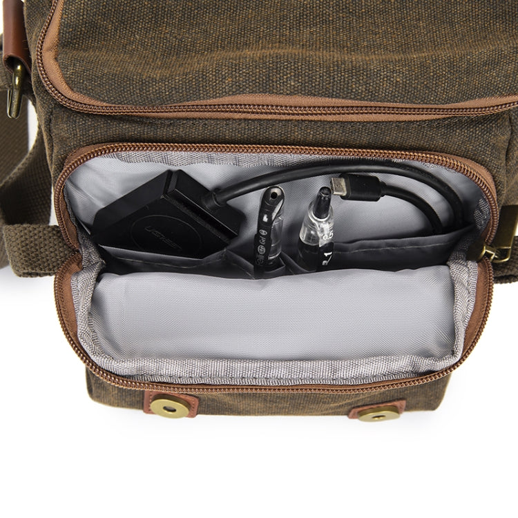Cwatcun N1 Retro Multifunctional Canvas Waterproof Digital Camera Photography Bag, Size:29 x 14.5 x 22cm Coffee - free shipping - PMC TechLife - Order now!