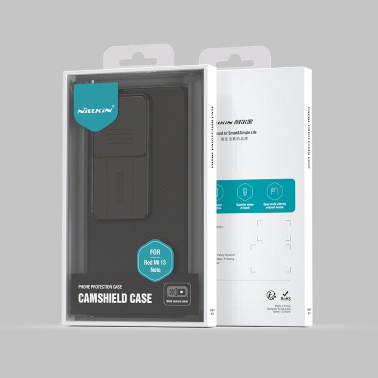 For Xiaomi Redmi Note 13 5G NILLKIN Black Mirror Series Camshield PC Phone Case(Black) - Xiaomi Cases by NILLKIN | Online Shopping South Africa | PMC TechLife | Buy Now Pay Later Mobicred
