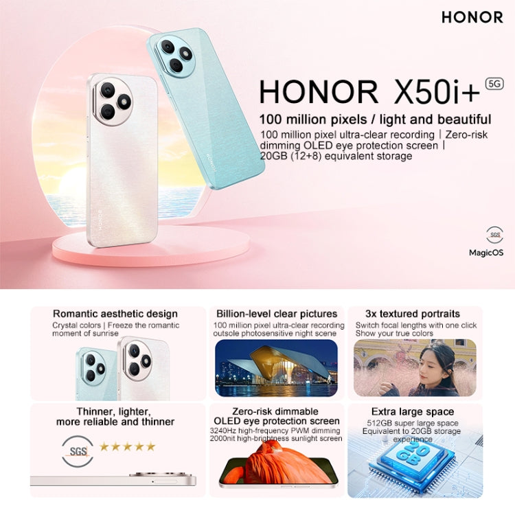 Honor X50i+, 12GB+512GB,  6.7 inch MagicOS 7.2 Dimensity 6080 Octa Core up to 2.4GHz, Network: 5G, OTG, Not Support Google Play(Black) - free shipping - PMC TechLife - Order now!