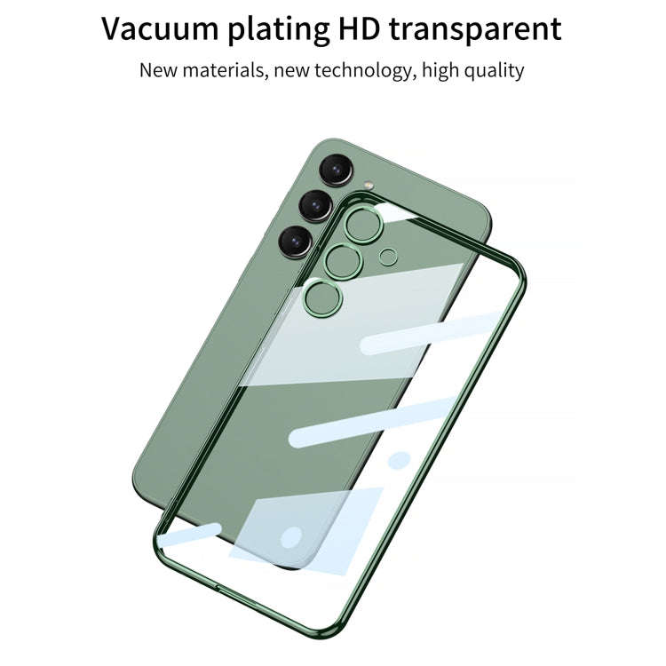 For Samsung Galaxy S24 GKK Plating Transparent TPU Phone Case, Without pen(Purple) - Galaxy S24 5G Cases by GKK | Online Shopping South Africa | PMC TechLife | Buy Now Pay Later Mobicred