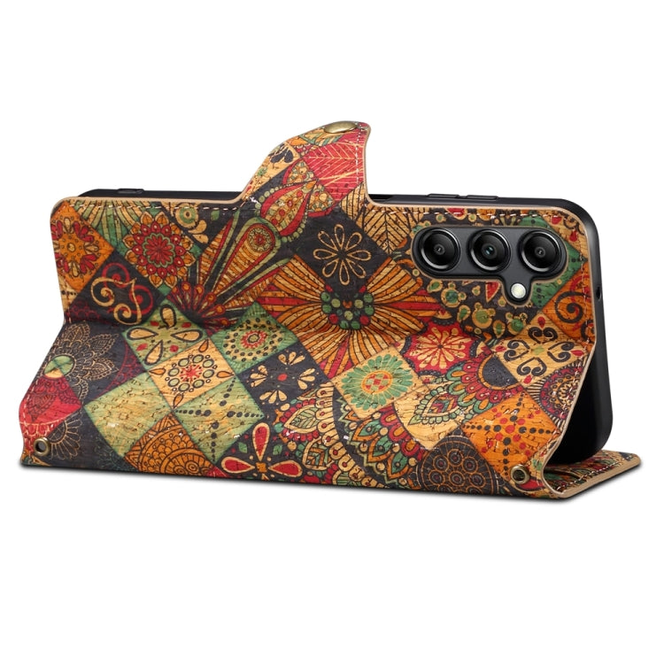 For Samsung Galaxy A14 5G Denior Flower Language Series Cork Fabric Oil Edge Leather Phone Case(Autumn) - Galaxy Phone Cases by Denior | Online Shopping South Africa | PMC TechLife | Buy Now Pay Later Mobicred