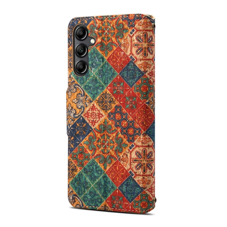 For Samsung Galaxy A14 5G Denior Flower Language Series Cork Fabric Oil Edge Leather Phone Case(Winter) - free shipping - PMC TechLife - Order now!