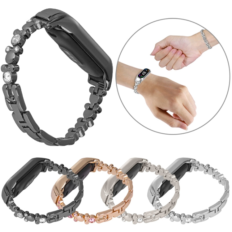 For Xiaomi Mi Band 8 Cute Bear Diamond Metal Watch Band(Black) - free shipping - PMC TechLife - Order now!