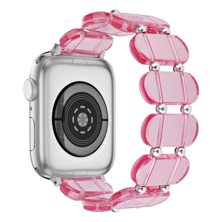 For Apple Watch SE 2023 44mm Stretch Resin Watch Band(Transparent Pink) - free shipping - PMC TechLife - Order now!