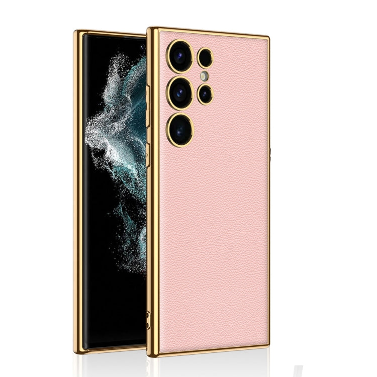 For Samsung Galaxy S24 Ultra 5G GKK Plating TPU + Leather Full Coverage Phone Case(Pink) - Galaxy S24 Ultra 5G Cases by GKK | Online Shopping South Africa | PMC TechLife | Buy Now Pay Later Mobicred
