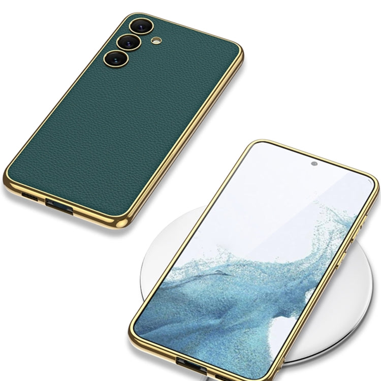 For Samsung Galaxy S24 5G GKK Plating TPU + Leather Full Coverage Phone Case(Carbon Fiber) - free shipping - PMC TechLife - Order now!
