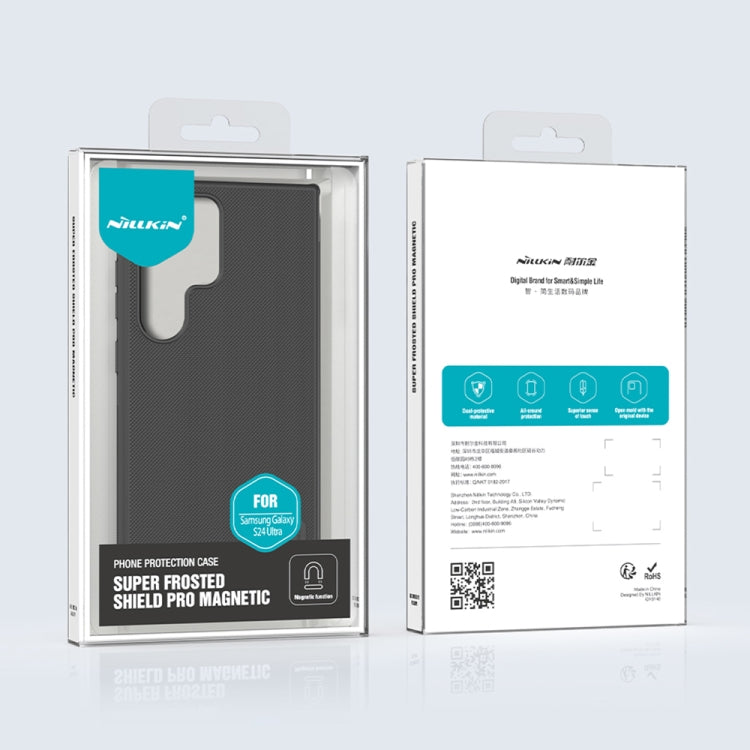 For Samsung Galaxy S24 Ultra 5G NILLKIN Frosted Shield Pro Magnetic Magsafe Phone Case(Black) - Galaxy S24 Ultra 5G Cases by NILLKIN | Online Shopping South Africa | PMC TechLife | Buy Now Pay Later Mobicred