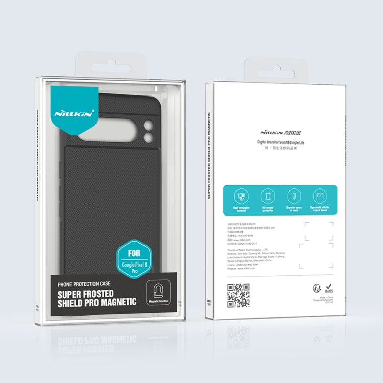 For Google Pixel 8 Pro NILLKIN Frosted Shield Pro Magnetic Magsafe Phone Case(Black) - Google Cases by NILLKIN | Online Shopping South Africa | PMC TechLife | Buy Now Pay Later Mobicred