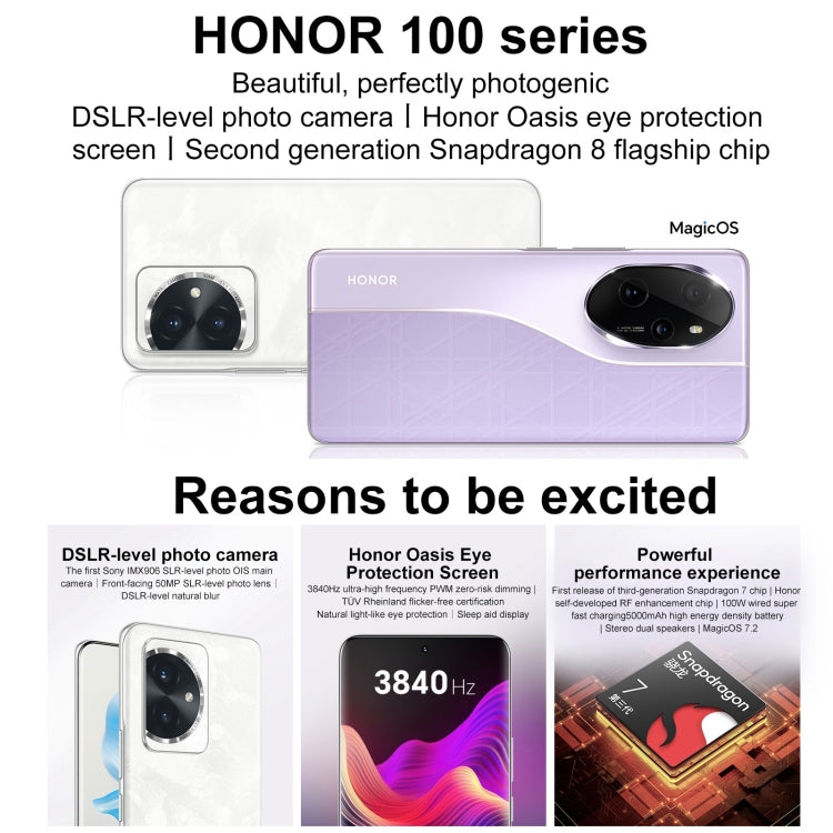 Honor 100, 12GB+256GB, Screen Fingerprint Identification, 6.7 inch MagicOS 7.2 Snapdragon 7 Gen 3 Octa Core up to 2.63GHz, Network: 5G, NFC, OTG, Support Google Play(Blue) - free shipping - PMC TechLife - Order now!