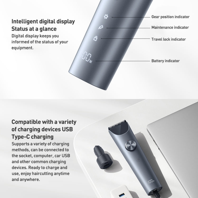Original Xiaomi Mijia Hair Trimmer Clipper 2 Professional Clippers Titanium Alloy Blade Rechargeable Barber(Grey) - Hair Trimmer by Xiaomi | Online Shopping South Africa | PMC TechLife | Buy Now Pay Later Mobicred