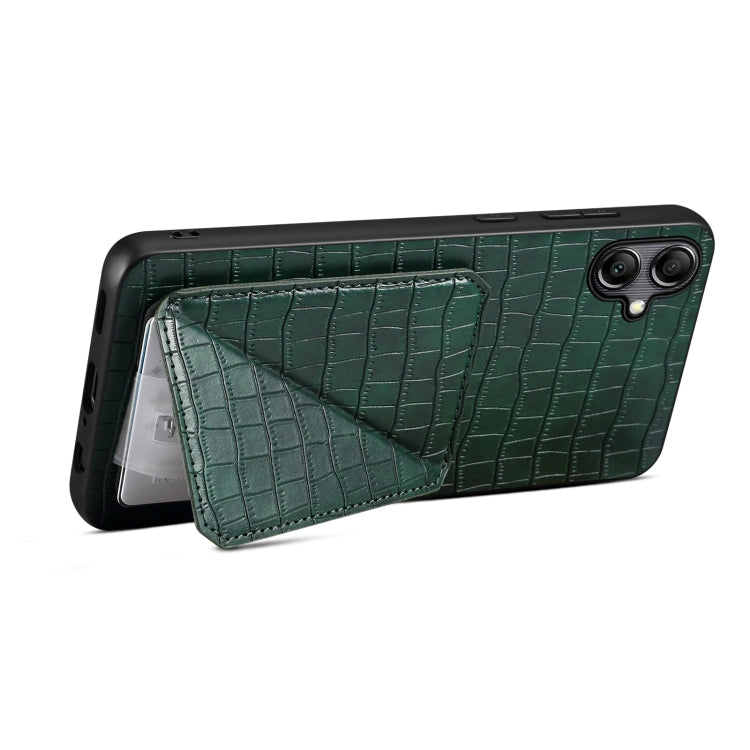 For Samsung Galaxy S23+ 5G Denior Imitation Crocodile Leather Back Phone Case with Holder(Green) - Galaxy S23+ 5G Cases by Denior | Online Shopping South Africa | PMC TechLife | Buy Now Pay Later Mobicred