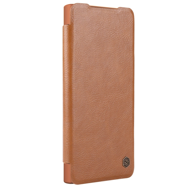 For Samsung Galaxy S24 5G NILLKIN Qin Prop Series Flip Camera Cover Design Leather Phone Case(Brown) - free shipping - PMC TechLife - Order now!