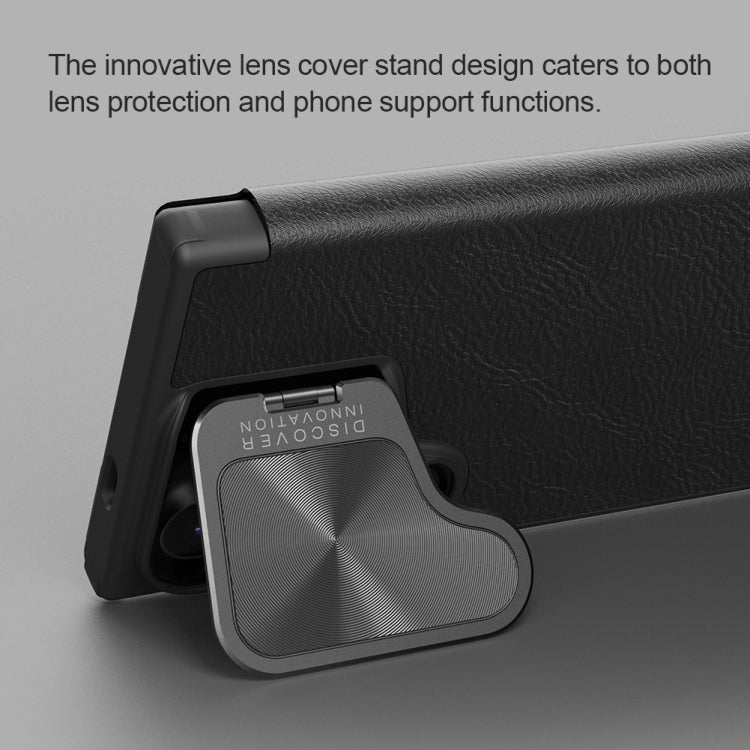 For Samsung Galaxy S24 5G NILLKIN Qin Prop Series Flip Camera Cover Design Leather Phone Case(Brown) - free shipping - PMC TechLife - Order now!