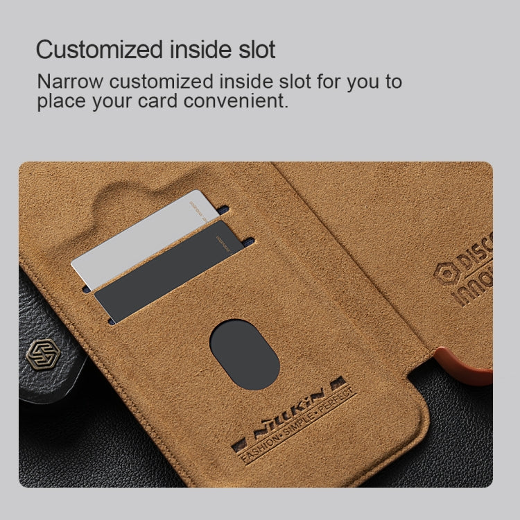 For Samsung Galaxy S24 5G NILLKIN Qin Prop Series Flip Camera Cover Design Leather Phone Case(Brown) - free shipping - PMC TechLife - Order now!
