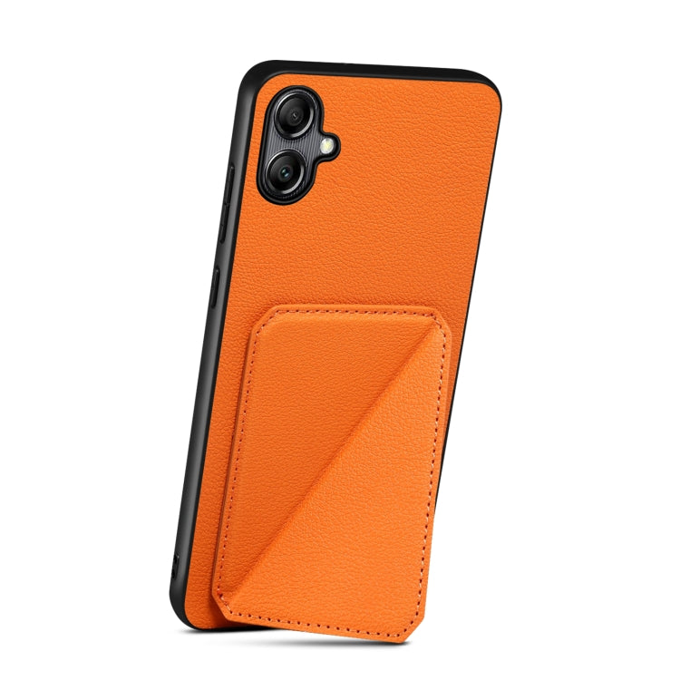 For Samsung Galaxy S23 FE 5G Denior Imitation Calf Leather Back Phone Case with Holder(Orange) - Galaxy S23 FE 5G Cases by Denior | Online Shopping South Africa | PMC TechLife | Buy Now Pay Later Mobicred