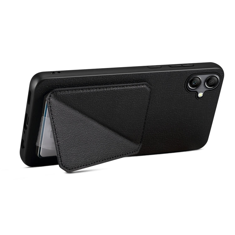 For Samsung Galaxy S23+ 5G Denior Imitation Calf Leather Back Phone Case with Holder(Black) - Galaxy S23+ 5G Cases by Denior | Online Shopping South Africa | PMC TechLife