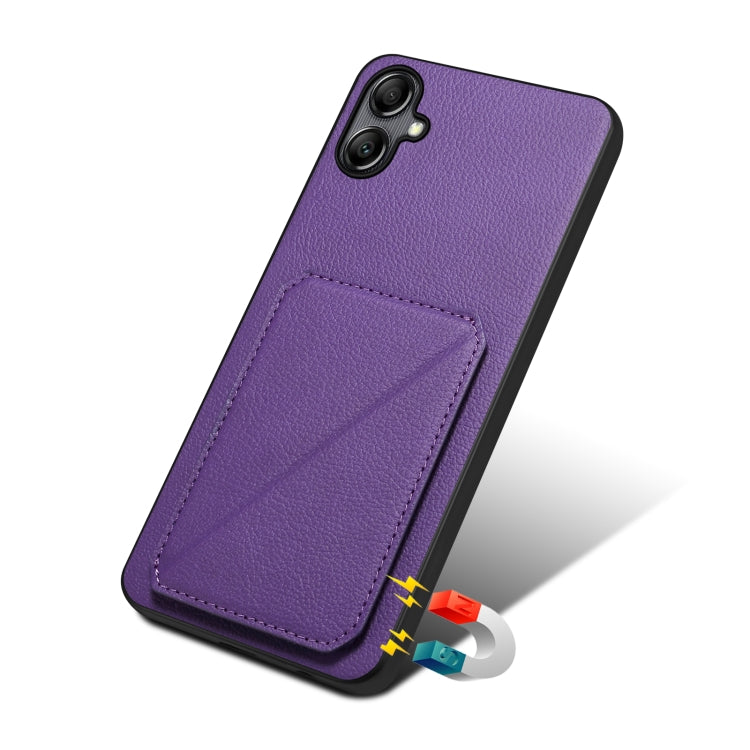 For Samsung Galaxy S24 Ultra 5G Denior Imitation Calf Leather Back Phone Case with Holder(Purple) - Galaxy S24 Ultra 5G Cases by Denior | Online Shopping South Africa | PMC TechLife | Buy Now Pay Later Mobicred